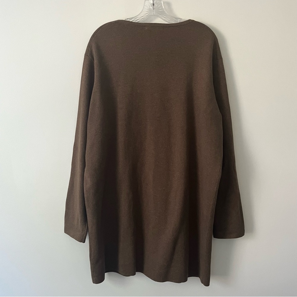 J Crew Giselle Long Sweater Blazer Brown Gold Buttons Old Money Preppy Large - Picture 5 of 10